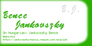 bence jankovszky business card